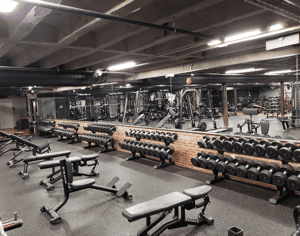 dumbbell rack and benches at qntm fit life